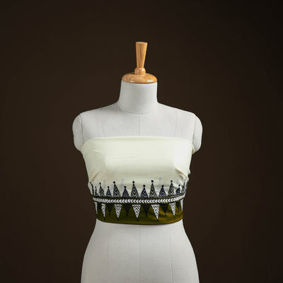 Bengal Kantha Hand Embroidered Cotton Blouse Piece 14