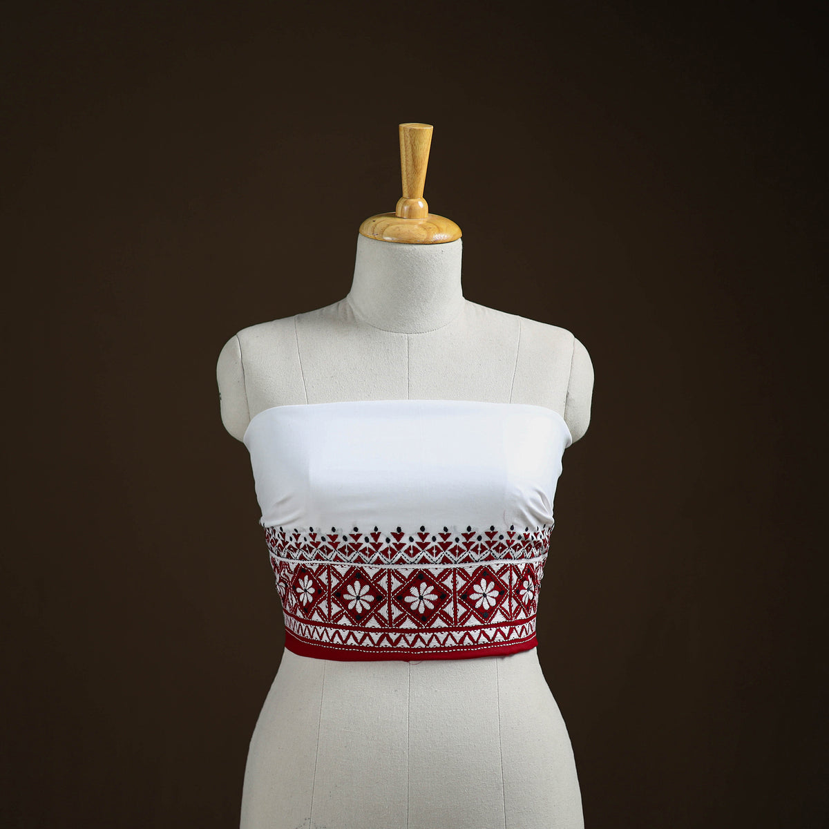Bengal Kantha Hand Embroidered Cotton Blouse Piece 15