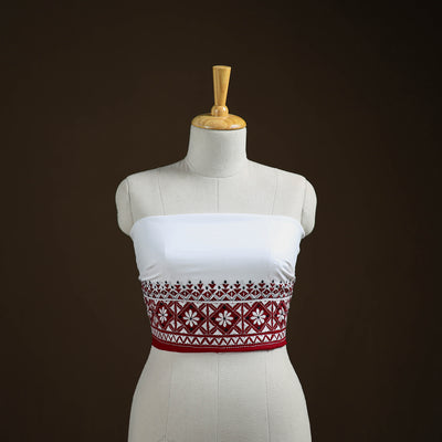 Bengal Kantha Hand Embroidered Cotton Blouse Piece 15