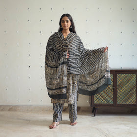 Buy Black Batik Print Kurti Set – Cotton Suit Online