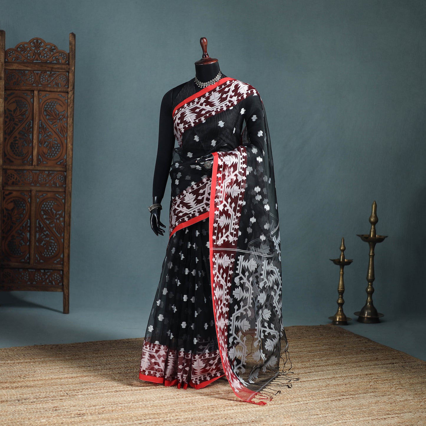 Bengal Pure Muslin Handloom Jamdani Saree 24