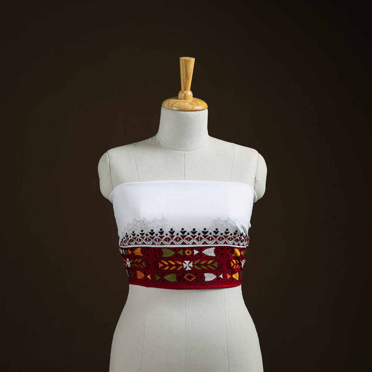 Bengal Kantha Hand Embroidered Cotton Blouse Piece 17