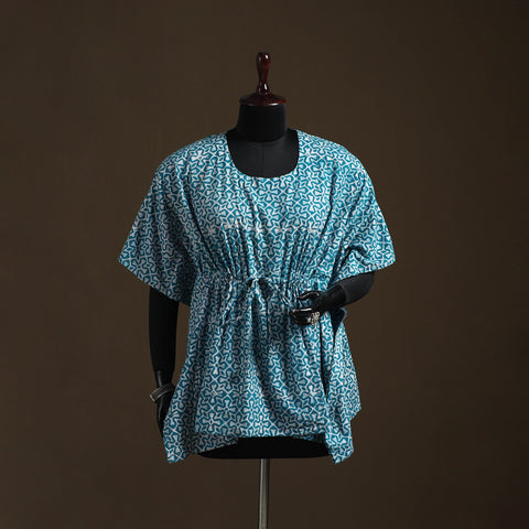 Hand Block Batik Print Cotton Kaftan (Short) 32