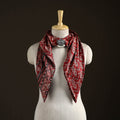 Ajrakh Hand Block Print Natural Dyed Modal Silk Brooch Scarf 11