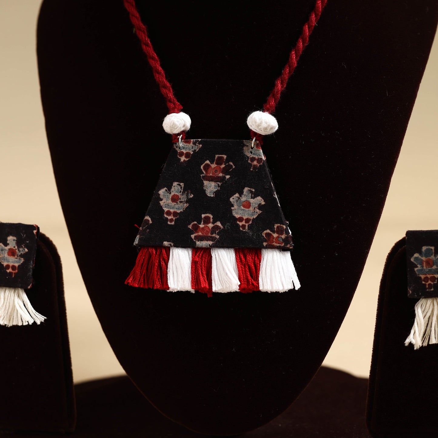 Multicolor - handmade fabart necklace set 15 - handcrafted