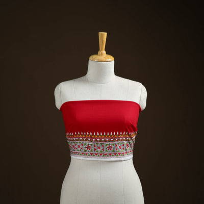 Bengal Kantha Hand Embroidered Cotton Blouse Piece 21