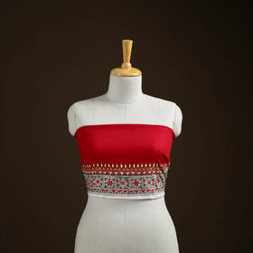 Bengal Kantha Hand Embroidered Cotton Blouse Piece 21