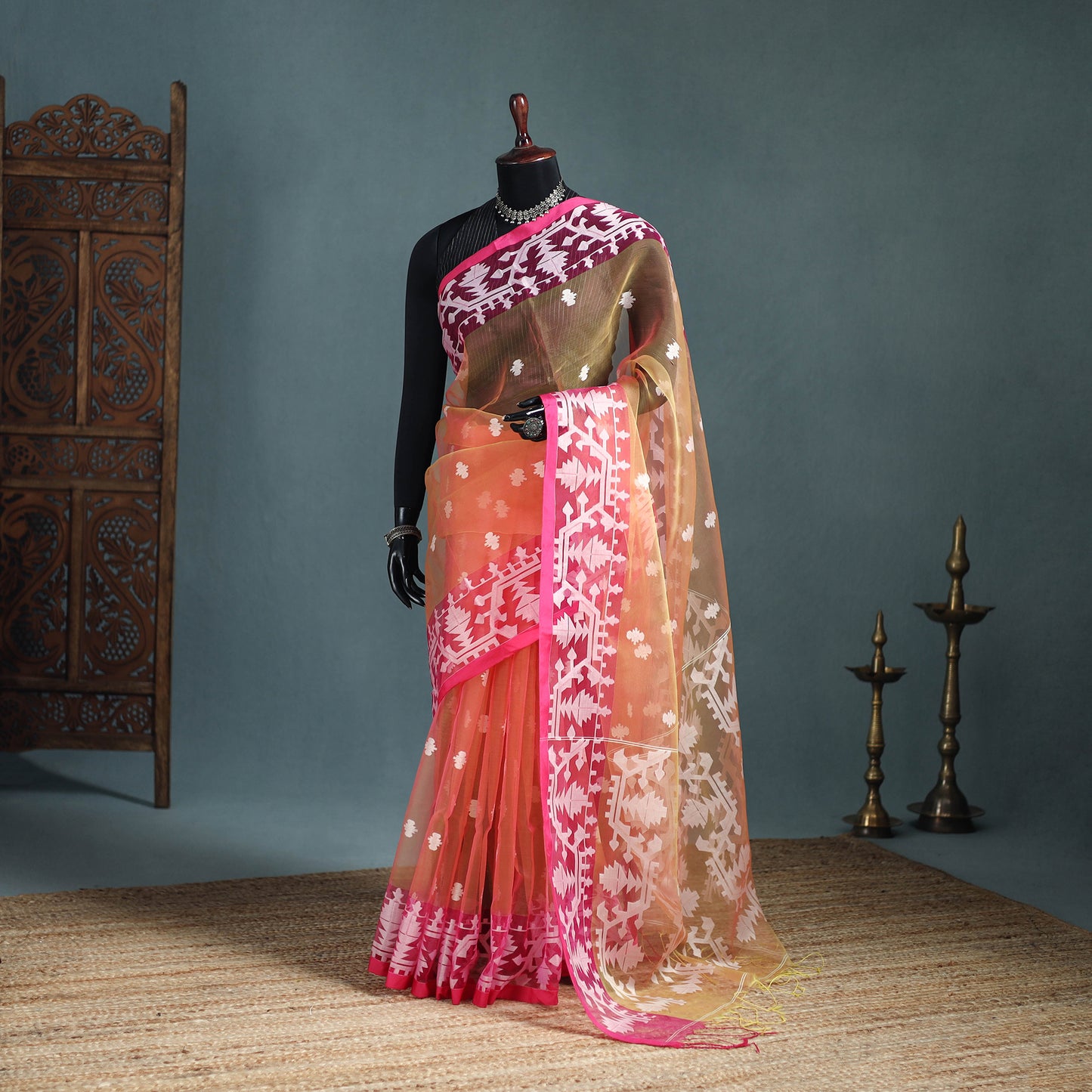 Bengal Pure Muslin Handloom Jamdani Saree 25