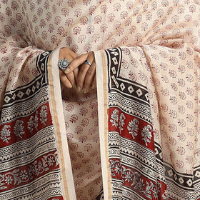 Beige - traditional maheshwari silk bagh dupatta 18