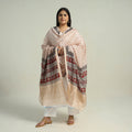 Beige - traditional maheshwari silk bagh dupatta 18