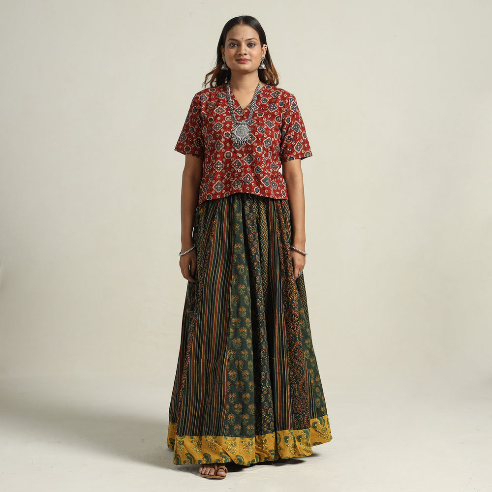 Ajrakh Patchwork Skirt 