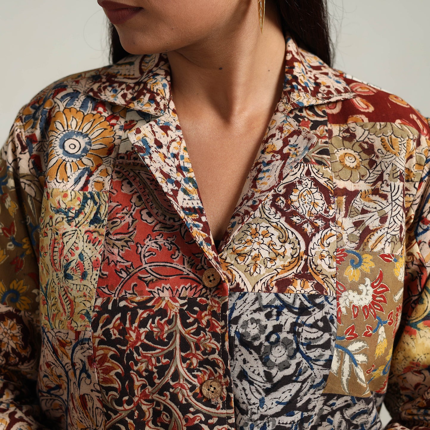 Patchwork Kalamkari Print Women's Jacket 01