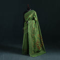 Green - Bengal Hand Embroidery Silk Nakshi Kantha Saree 04