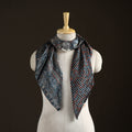 Ajrakh Hand Block Print Natural Dyed Modal Silk Brooch Scarf 15