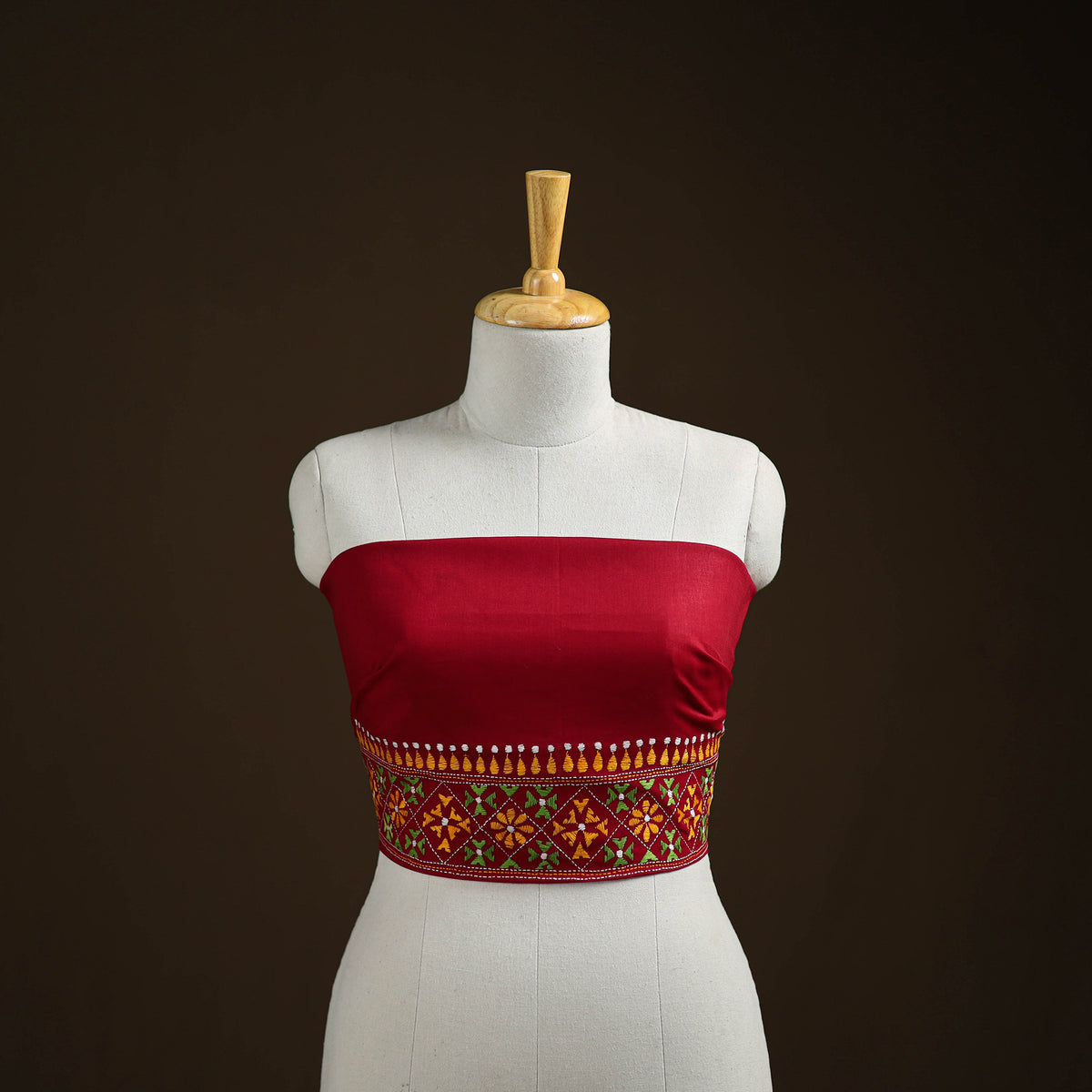 Bengal Kantha Hand Embroidered Cotton Blouse Piece 24