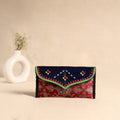 Traditional Kutch Mashru Silk Leather Flap Clutch / Wallet 105