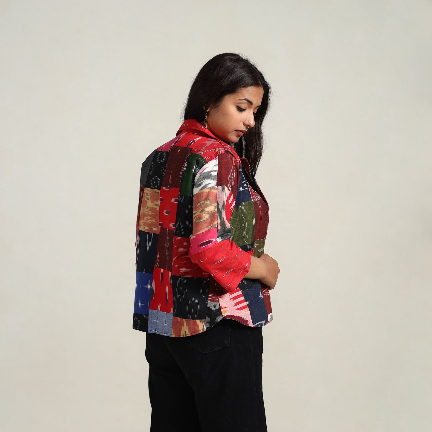 Patchwork Pochampally Ikat Women's Jacket 02