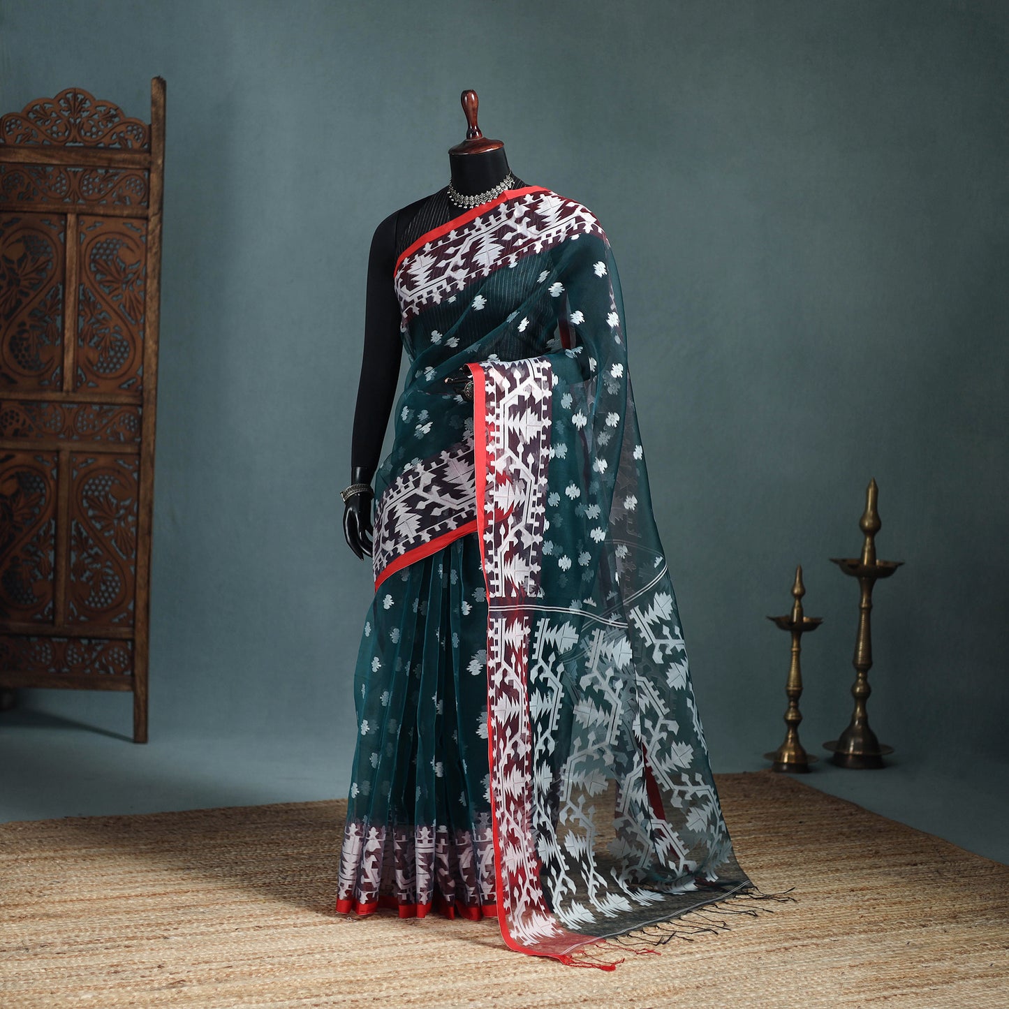 Bengal Pure Muslin Handloom Jamdani Saree 26