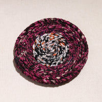 Upcycled Fabric Hand Braided Coaster 39