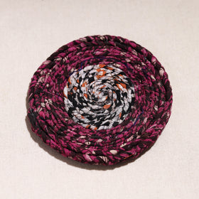  Upcycled Fabric Hand Braided Coaster 