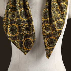 Ajrakh Hand Block Print Natural Dyed Modal Silk Brooch Scarf 19