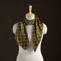 Ajrakh Hand Block Print Natural Dyed Modal Silk Brooch Scarf 19