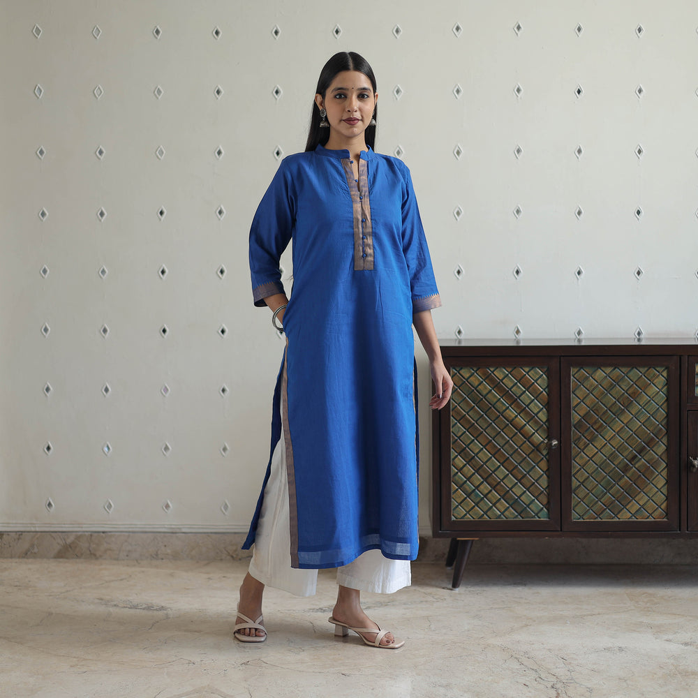 Aaliya Blue Mangalagiri Cotton Kurta