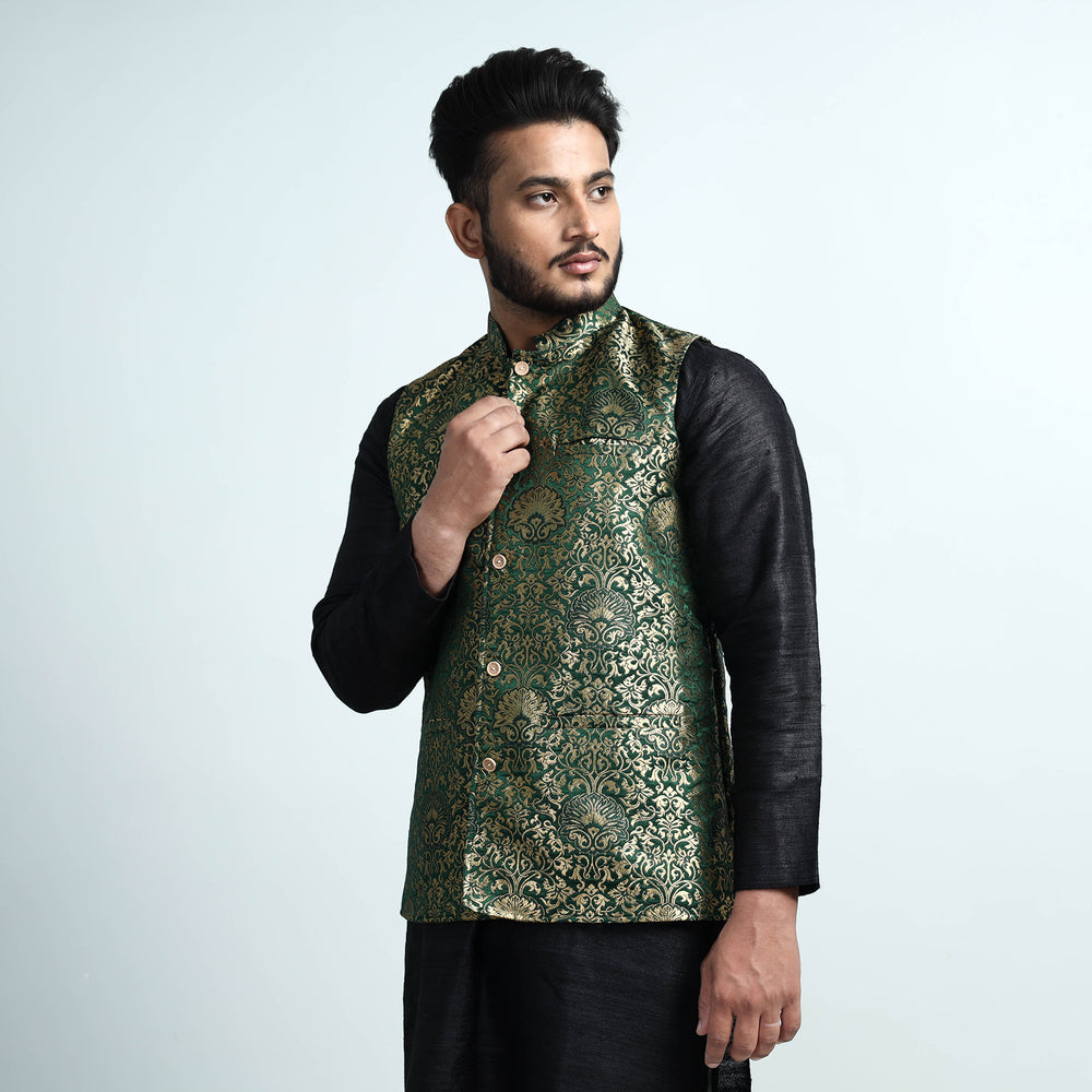 silk nehru jacket