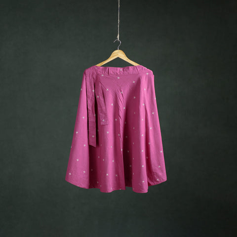 Purple - Jacquard Cotton Wrap Around Skirt 144