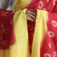 Red - Pochampally Missing Ikat Handloom Cotton Dupatta with Tassels 42