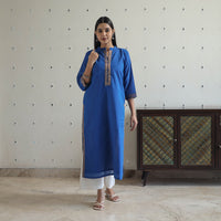 Aaliya Blue Mangalagiri Cotton Kurta