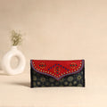 Traditional Kutch Mashru Silk Leather Flap Clutch / Wallet 106