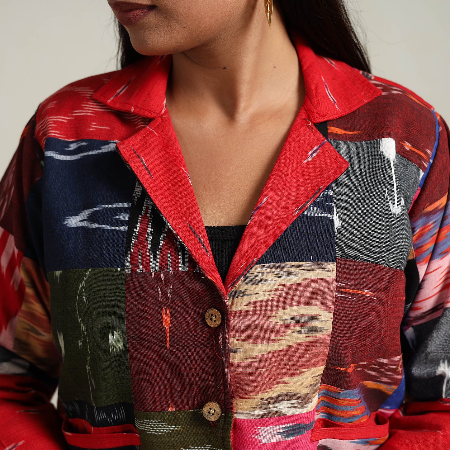 Patchwork Pochampally Ikat Women's Jacket 02