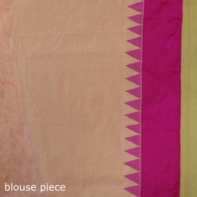 Peach - handspun handloom buta fine cotton jamdani saree 45