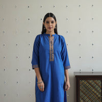 Aaliya Blue Mangalagiri Cotton Kurta