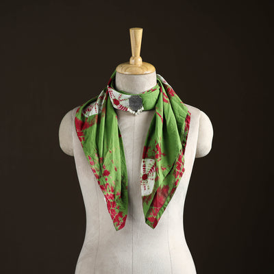 Shibori Tie-Dye Cotton Brooch Scarf 22