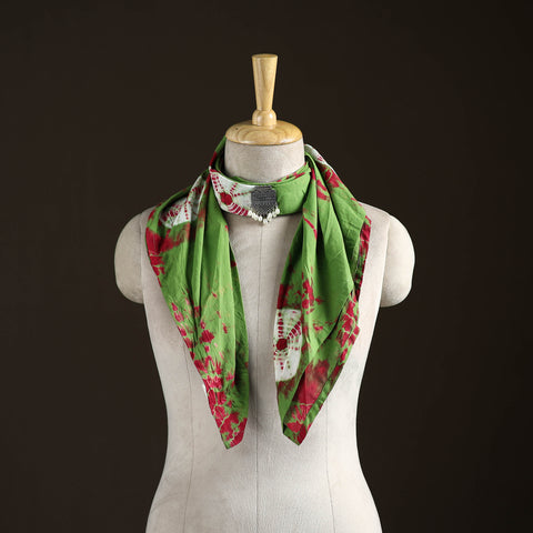 Shibori Tie-Dye Cotton Brooch Scarf 22