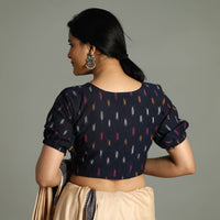 Black - Pochampally Ikat Cotton Stitched Blouse