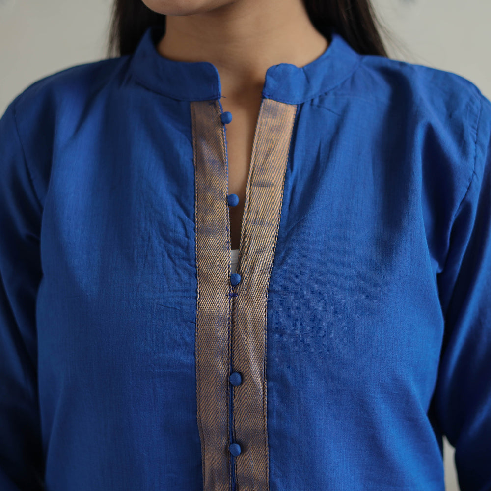 Aaliya Blue Mangalagiri Cotton Kurta