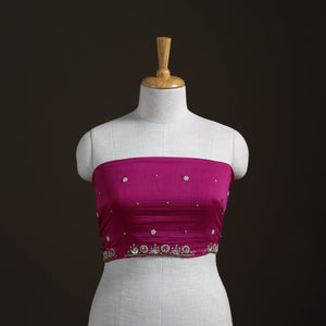 Zardozi Hand Embroidered Handloom Mul Chanderi Unstitched Blouse Piece 04