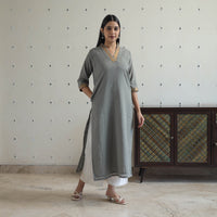 Zahira Grey Mangalagiri Cotton Kurta