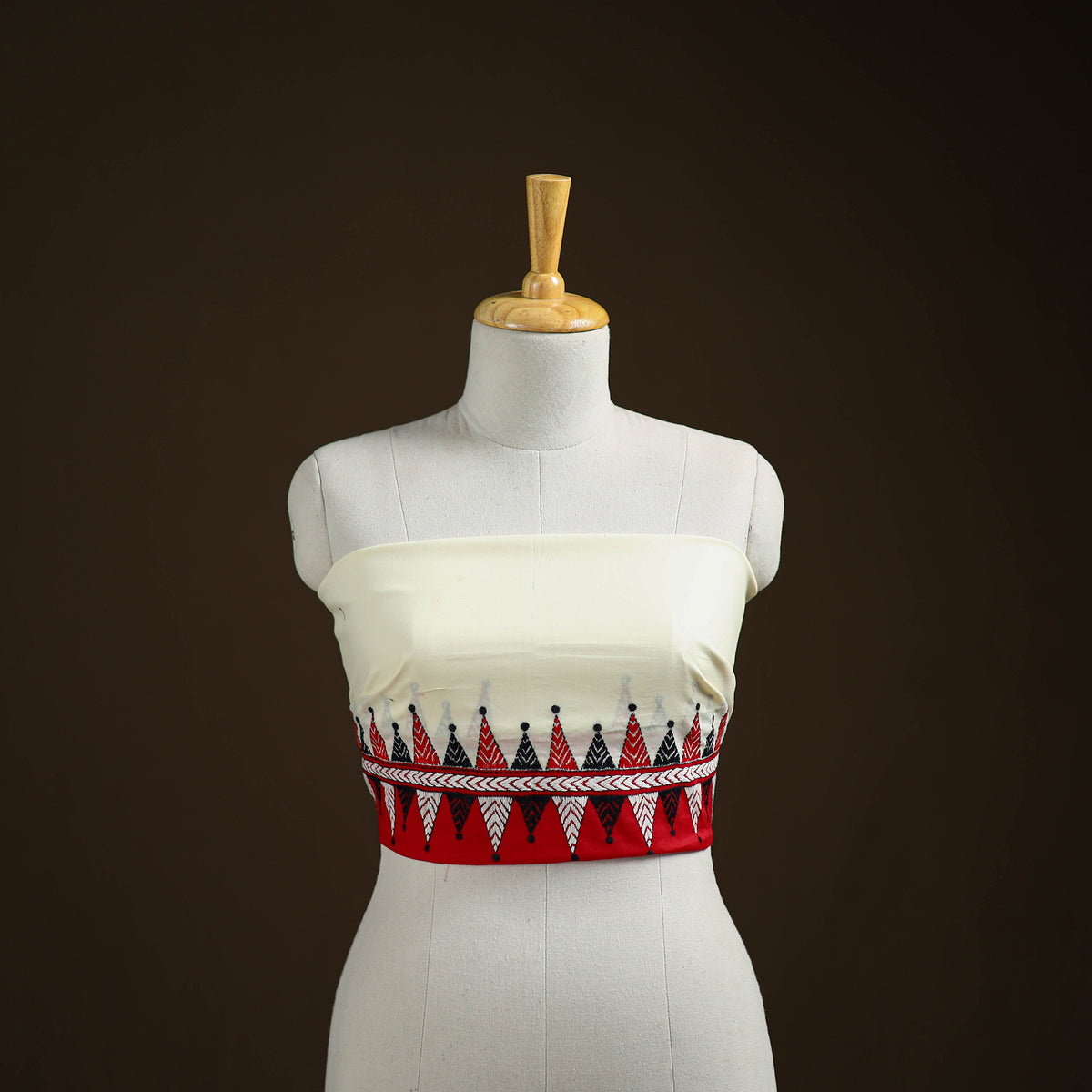 Bengal Kantha Hand Embroidered Cotton Blouse Piece 33
