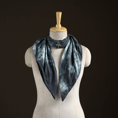 Shibori Tie-Dye Cotton Brooch Scarf 23