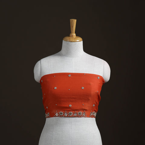 Zardozi Hand Embroidered Handloom Mul Chanderi Unstitched Blouse Piece 05