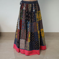 24 Kali Patchwork Block Printed Cotton Ajrakh Skirt 57