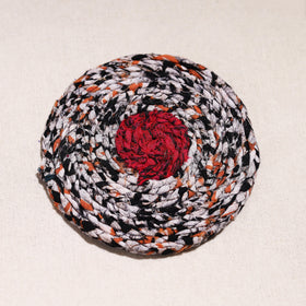  Upcycled Fabric Hand Braided Coaster 