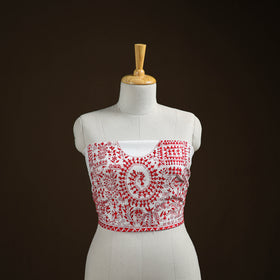 Bengal Kantha Hand Embroidered Cotton Blouse Piece 34