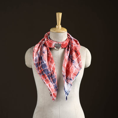 Shibori Tie-Dye Cotton Brooch Scarf 24