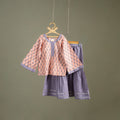 Girls Gota Work Floral Block Print Cotton Kurta with Sharara Set (3-4 Years) 22