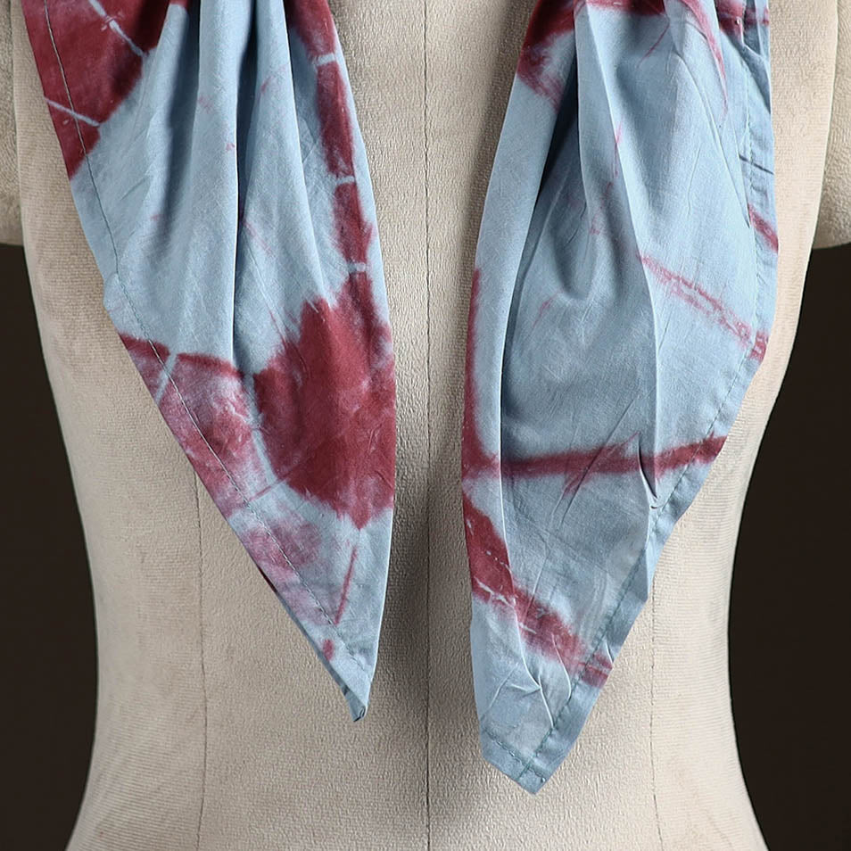Shibori Tie-Dye Cotton Brooch Scarf 25